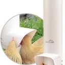Automatic Chicken Feeder, 7lb Large PVC No Waste Chicken Feeder with Rain Cover, Weatherproof Solid Built Poultry Feeder, Easy to Install & Clean, Ideal for 4-6 Chickens