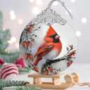 Christmas Ornaments - Stained Glass Cardinal Decor - Tree Ornament - Cardinal Gifts