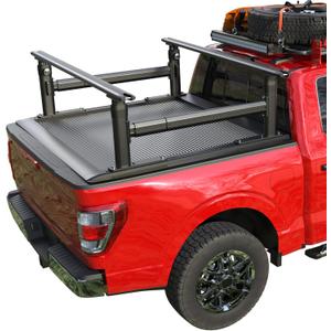 Ladder Rack for Truck Compatible with T-Slot Tonneau Covers, 800 LBS Capacity Truck Bed Rack with Side Bars, 19"-25" Height-Adjustable Aluminum Truck Racks, Fit for Ford F150/Ram 1500/Silverado/Sierra