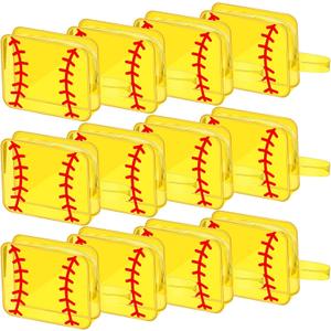 Reginary 12 Pcs Softball Cosmetic Bag Gifts Accessories for Makeup Bags Softball Clear PVC Cheer Case Toiletry Zipper Pouch Waterproof Travel Toiletry Handbag Purses Organizer for Women Valentine Gift
