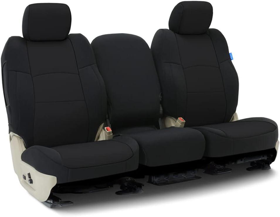 Coverking Custom Fit Seat Cover Designed for Select Ram Models: 1 Row, Neoprene Fabric, Solid Black
