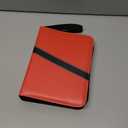 Trading Card Binder 4 Pocket with Zipper & Hand Strap, Holds Up to 400 Cards, PU Leather TCG Binder for Collectors, Red