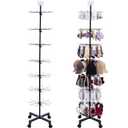 Ripeng 1 Pcs 7-Tier Rotating Retail Display Stand Display Rack for Earring Keychains Jewelry Vendor Events and Stores Movable Adjustable Shop Spinner Black Ornament Holder