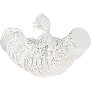 500PCS Marking Tags with String Attached, Round Paper Hangtags for Clothing Jewelry Arts Crafts DIY Gift Decorations(2"x2",White)