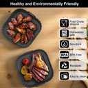 8.5 Inch Square Silicone Air Fryer Liners 2 Pack, Reusable Air Fryer Basket Liners for Ninja AF141 AF142 AF181, COSORI, Cuisinart, Chefman, Instant Air Fryer 56.5 QT