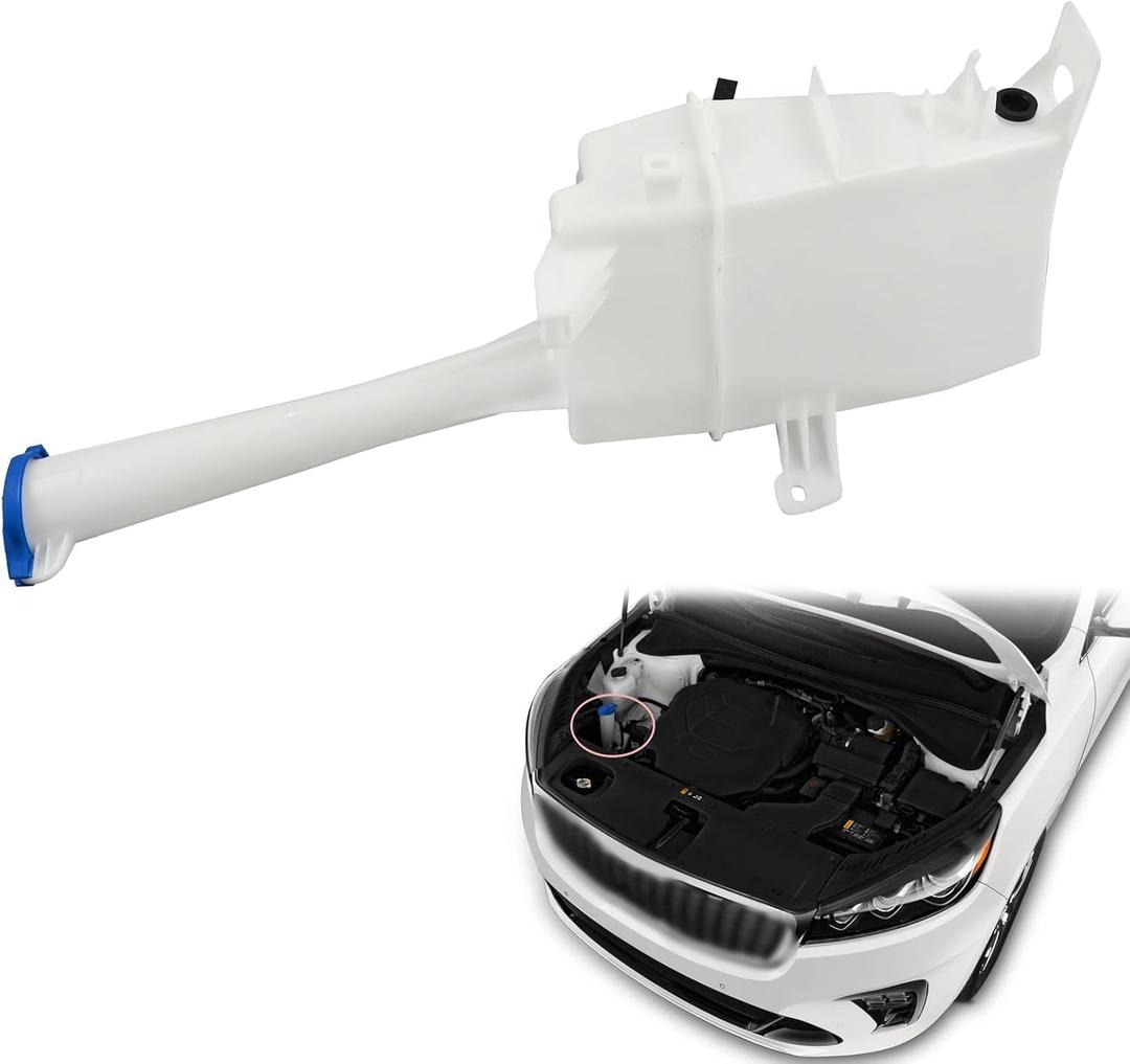 Windshield Washer Fluid Reservoir Tank Assembly with (Filler Neck Inlet/Cap) without Low Fluid Level Sensor ＆ Motor Fit for Kia Sorento 2016-2020 98620-C6000 98620C6000 98620-C5500 98620C5500