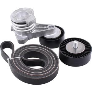 NewYall Pack of 3 Drive Belt Tensioner and Idler Pulley Kit for BMW 128i 2008-2013 328i 2007-2012 328xi 2007-2008 525i 525xi 530i 530xi 2006-2007 528i 2008-2010 X3 X5 2007-2010