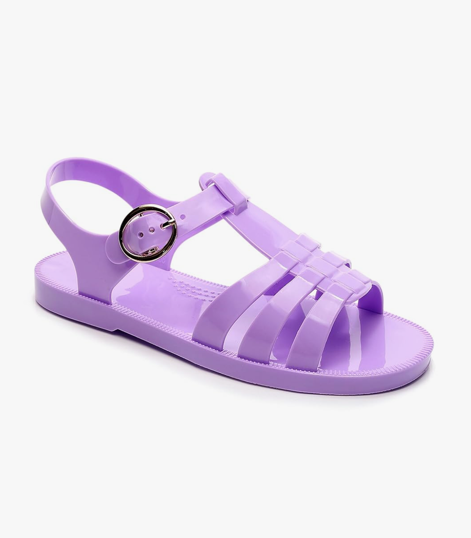 Toddler Sandals Jelly Shoes Girls Unisex Boy Flat Retro Slides Clear Kids Water Slippers Slingback Summer Beach Adjustable Buckle Glitter Dress Soft (40)