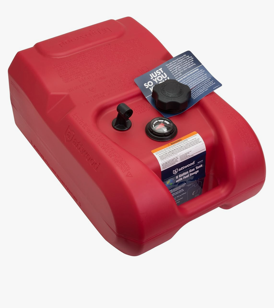 Attwood EPA and CARB Certified 6-Gallon Portable Marine Boat Fuel Tank