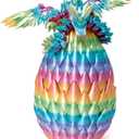 3D Printed Dragon Egg, Large 9" Rainbow Flying Dragon in Colorful Eggs, Fidget Toy for Birthday Gift, Flexible Desk Figure Decor, Mystery Desk Pet for Christmas, Easter, Graduation(Rainbow)