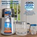 GarveeHome Water Distillers for Home Countertop, 1 gal/4 L Stainless Steel Distilled Water Machine with Glass Container, 750W Desktop Drinking Purifier Filter Distilling Kit, Silver