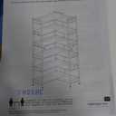 Rolanstar Bookshelf 6 Tier with 4 Hooks, Reversible Corner Bookshelf, 69" Industrial Wooden Bookcase with Open Shelves and Metal Frame for Living Room, Bedroom, Home Office, Rustic Brown