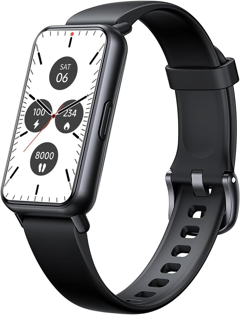 AKAGEAR Fitness & Activity Tracker with Sleep and Blood Oxygen Monitoring, 24/7 Heart Rate Stress Index and Respiratory Training 1.58" AMOLED Display 5ATM Waterproof and More Black