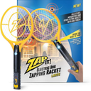 ZAP IT! Bug Zapper Rechargeable Bug Zapper Racket W/ Blue Light Attractant, USB Charging Cable