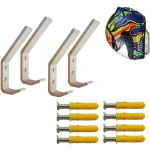 Deloky 4 Pack Motorcycle Helmet Holder Hook -Jacket Bags Wall Mount Cloth Display Rack Hook with Mounting Screws (4pcs Hook+ 8pcs Screws)
