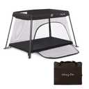 Dream On Me Travel Light Baby Playard with Zipper Access Door, Breathable Mesh Sides with Soft Comfortable Mattress, Easy Fold Design with Travel Carry Bag, Compact Space Saving Design - Black
