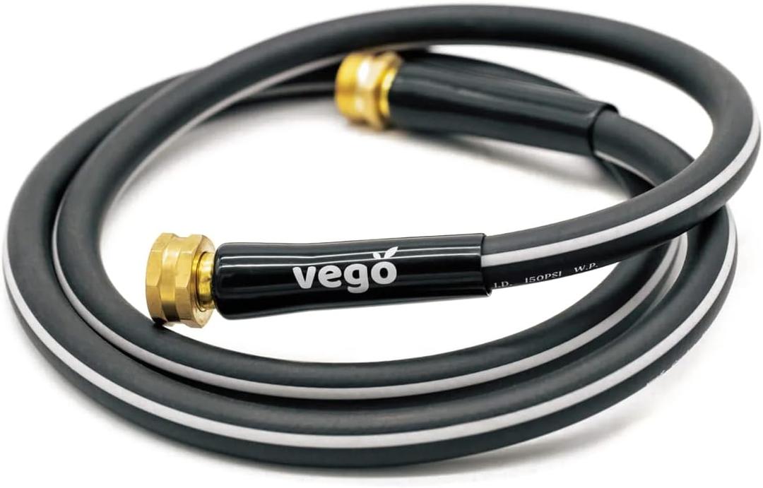 Vego Garden Leader Hose 6ft with Brass Thread and Swivel Grip Sleeve, 1/2" Leader Garden Water Hose with Male to Female Fittings for Garden & Yard