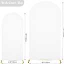 Set of 2 Wedding Arch Cover 2-Sided Round Top Spandex Fitted Arch Backdrop Cover for Birthday Party Baby Shower Wedding Arch Stand Decor7.2FT, 6FT, White