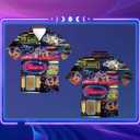 Men 4th of July Patriotic Shirt,American Flag Shirt Short Sleeve Button Down,Hawaiian Neon Funny Novelty Shirts (M)