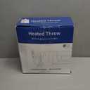 Heated Blanket Throw 50" x 60" Soft Ribbed Faux Fur Flannel Fast Heating  Overheat Protection & Auto Shut-Off, White