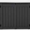 DWVO Outdoor Weather-Resistant Horizontal Storage Shed, 35 Cu Ft Capacity, Lockable and Waterproof, Suitable for Storing Garden Tools, Dark Gray (Medium-35 cuft)