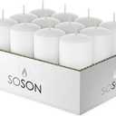 Simply Soson Votive Candles Bulk, 24 White Votive Candles, 10 Hours Burn time, Small Candle, Unscented Candle, Votives for Wedding, Birthday, Holiday & Home Decor (24 pack - Without Glass)