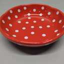 Basic Mushroom Cat Bowl, Cute Cat Bowls Whisker Friendly, Dishes Ceramic Cat Food Bowls, 6" Wide for Adult Cats, Small Dog, Red