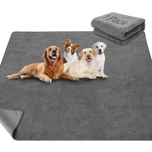 LOOBANI NonSlip Washable Pee Pad for Dogs, 1 Pack Extra Large Reusable Dog Mat for Floor, Fast Absorbent Pet Whelping Pads, Puppy Playpen Mat for Incontinence, Housebreaking, Crate, 82x120in, Gray