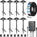 SUNVIE All-in-One LED Pathway Lighting Kit, 8-Pack Low Voltage Landscape Lights with Transformer and 100FT 16/2 AWG Wire, 3000K Waterproof Landscape Lighting with Connectors for Walkway Garden Yard (3000K Warm White)
