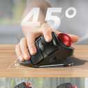 MAM1 Pro Wireless Trackball Mouse, Ergonomic Bluetooth Rechargeable Computer Mouse, Backlit Rollerball Thumb mice with 5 Level DPI, Adjustable Angle, 3 Devices Connection for PC, Windows - Red Ball