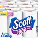 Scott 1000 Trusted Clean Toilet Paper, 32 Rolls, Septic-Safe, 1-Ply Toilet Tissue (1000 sheet (Pack of 32))