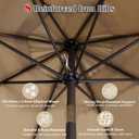 Blissun 9' Outdoor Patio Umbrella, Outdoor Table Umbrella, Yard Umbrella, Market Umbrella with 8 Sturdy Ribs, Push Button Tilt and Crank