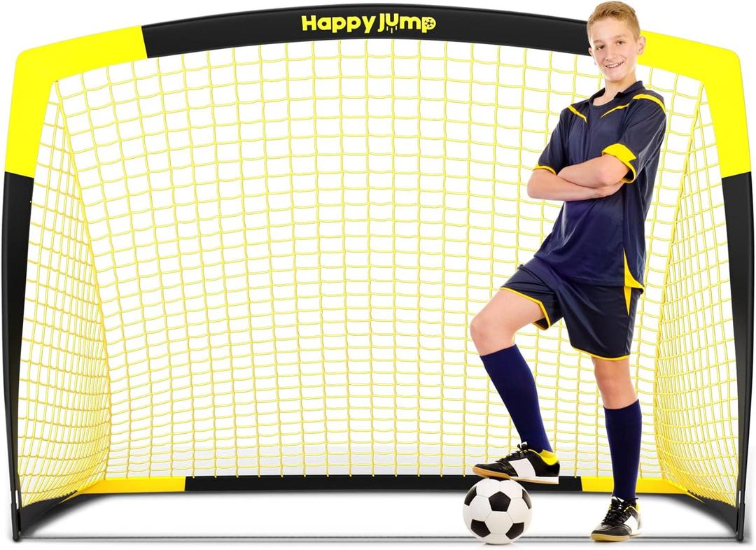 Happy Jump Soccer Goal Pop Up Foldable Soccer Net for Backyard 7x5FT,5x3.6FT,4x3FT,3x2.2FT