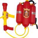 4E's Novelty Firefighter Backpack Water Gun Blaster for Kids- Tank with Hose Shooter, Super Water Squirt Suitable for Outdoor Play Boys & Girls, Fireman Pretend Play