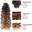 GoGo Curl Crochet Hair for Women Water Wave Curly Crochet Hair Wavy Human Hair Deep Wave Beach Curl Crochet Synthetic Hair Extensions (12 inch(Pack of 6), 1B/30/27)