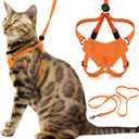 Houdini Escape Proof Cat Harness and Leash Set by OutdoorBengal Orange, Medium Cat Harness for Walking (M/L 12-20in Chest, Orange)