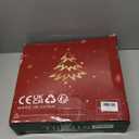 5 FT Pop Up Christmas Tree with Timer Lights and Decorations, Green Artificial Tinsel Christmas Tree with 24 Ball Ornaments, Collapsible Pencil Tree for Home, Office, Holiday Party (Colorful Green - White Edges)