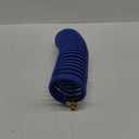 FUNJEE EVA Coil Garden Hose for Gardener: Retractable Self Coiling Hoses with 3/4" GHT Solid Brass Fittings - Kink Free and Flexible for Home and Garden Yard (25FT, Blue)
