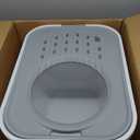 IRIS USA Cat Litter Box Large Top Entry with Lid, Enclosed Litter Box with Litter Catching Lid & Scoop, Covered Cat Litter Box Enclosure for Privacy, High Sided, White/Gray