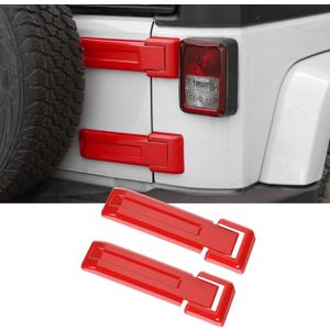Tailgate Hinge Cover,Spare Tire Rear Door Bracket Trim Cover Trim 2Pcs for 2007-2017 Jeep Wrangler JK & Unlimited(Red)