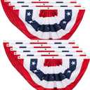 Tatuo 250th Anniversary Pleated Fan Flags, 4th of July Patriotic Decorations American USA Bunting Flag Stars and Stripes Banner for Independence Day Memorial Day(9 Pieces,3 x 6 feet)
