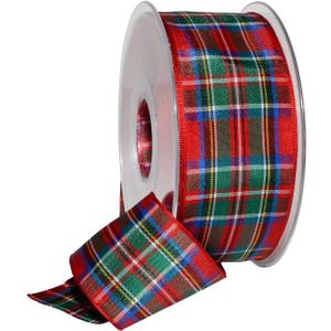 Morex Ribbon Edinburgh Ribbon, Scottish Heritage Family Colors, Christmas and Wedding Decorations, Plaid, 1.5 Inch by 27 Yards, Royal Stewart