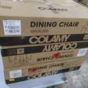 COLAMY Wooden Dining Chairs Set of 6, Modern Upholstered Fabric Dining Room Chair, Farmhouse Kitchen Side Chairs with Foot Pegs, Beige