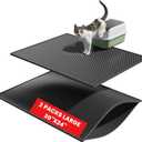 Pieviev 2 Packs Cat Litter Mat Double Layer Waterproof Urine Proof Trapping Mat (30''X24'', Black)