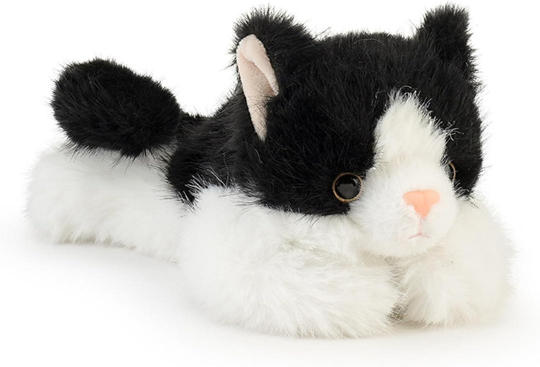 PEACH CAT Cat Stuffed Animal Cute Plushies Small Plush Toys Gifts for Kids Black and White