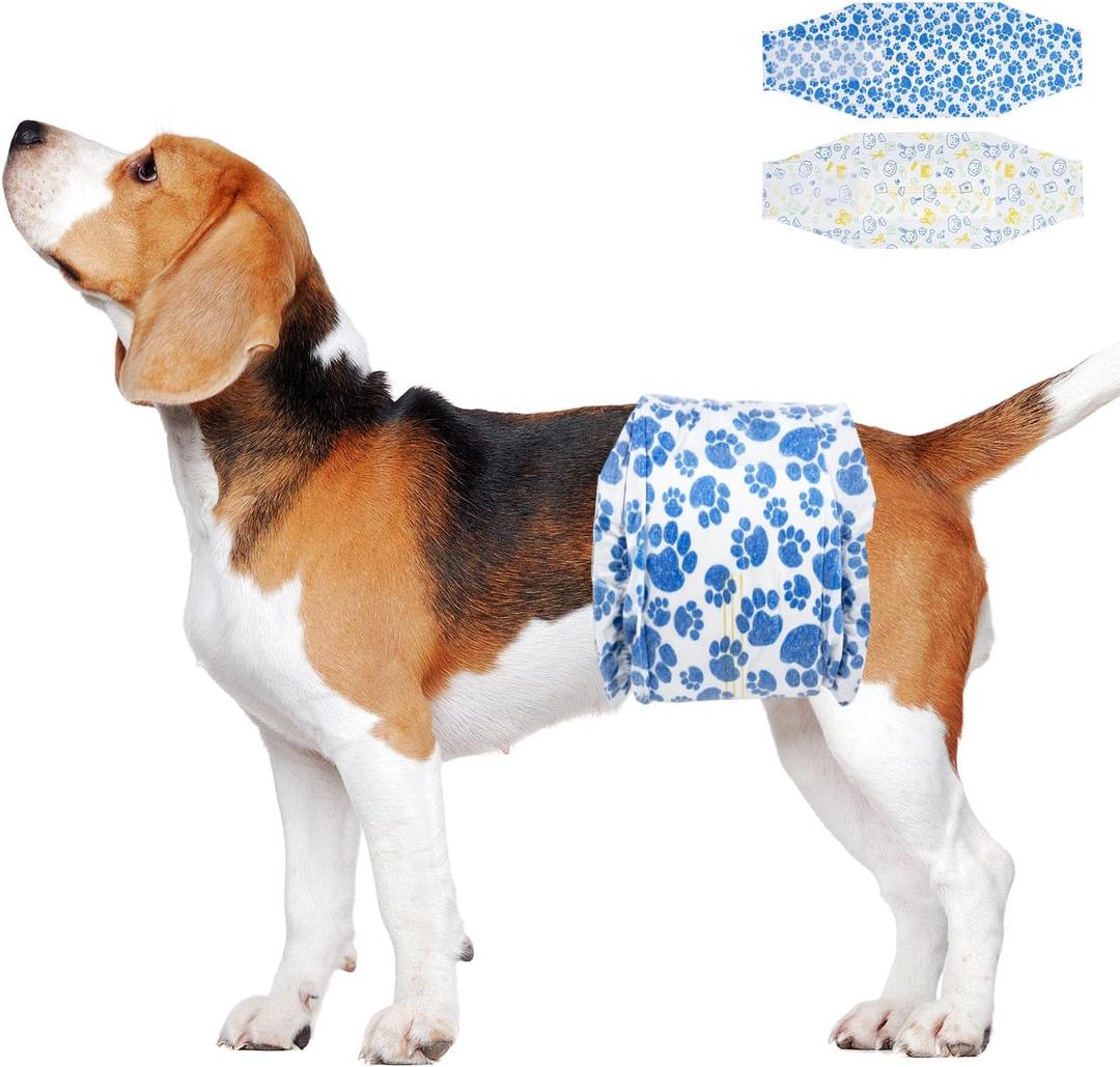 Dono Dog Diapers Male 60ct, Disposable Non-Slip Male Dog Wraps, Super Absorbent Puppy Diapers with Rapid-Dry Technology, Wetness Indicator, Leak-Proof Doggie Pampers, Medium