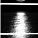 Artmyharbor Full Moon Phase Canvas Wall Art Vertical Black and White Picture Moon on Sea Print Modern Bedroom Decorations Cool Apartment Decor for Men