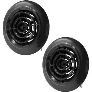 4 Inch Round Air Vent, Ceiling Vent Covers, Duct Fan, Adjustable Soffit Vent, Black Grille Cover Exhaust Vent Fit for Bathroom Office Kitchen Ventilation-2 PCS