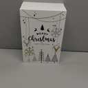 Wooden White Advent Calendar with Drawers, Reusable Advent Calendar with Lights, Empty Boxes to Fill, Decorative Fold Out Wood Calendar for Kids Christmas Decorative 24 Empty Boxes to Fill