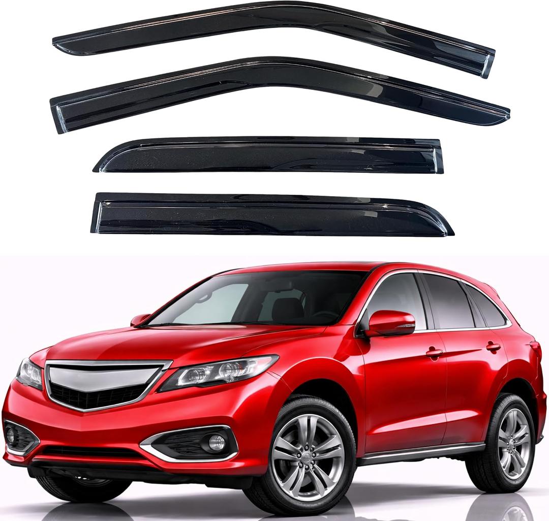 KPY Rain Guards Fit for 2013-2018 Acura RDX, Out-Channel Window Visors Vent Wind Deflectors 4PC, Car Accessories for 13-18 Acura RDX